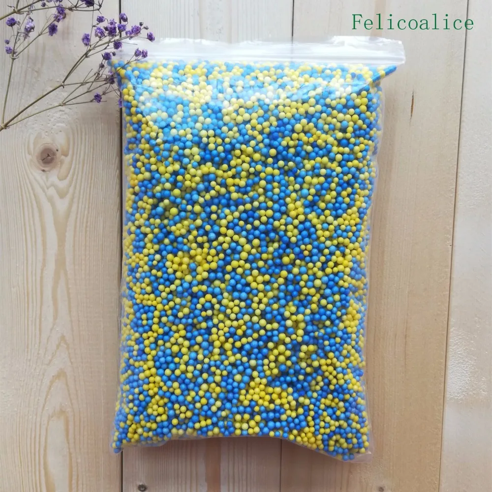 DIY Soft Fluffy Slime Mini Crystal Beads Assorted Colors Polystyrene Styrofoam Filler Foam Beads Balls Crafts Slime Foam