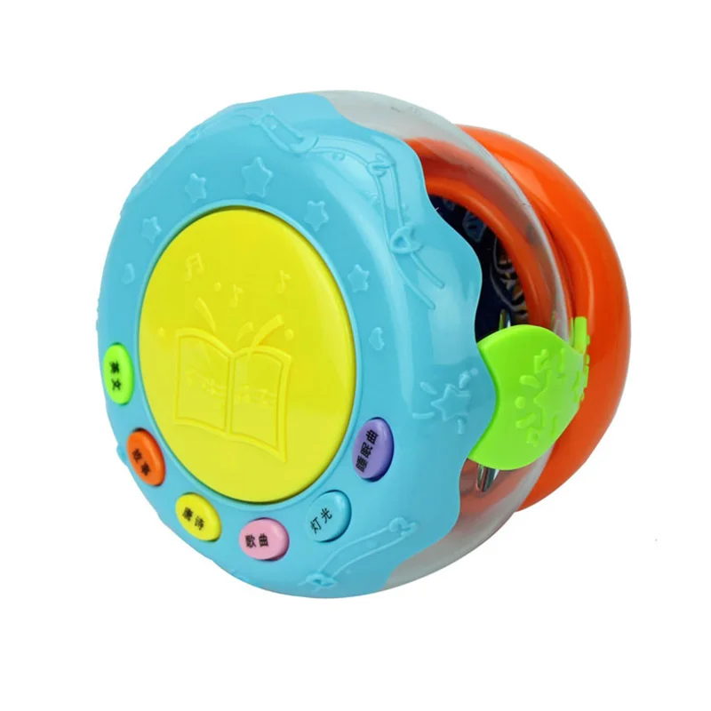 Детские музыкальные игрушки 3D светильник ручные барабаны детские развивающие игрушки Погремушки игрушечный светильник акустооптические Развивающие игрушки для младенцев