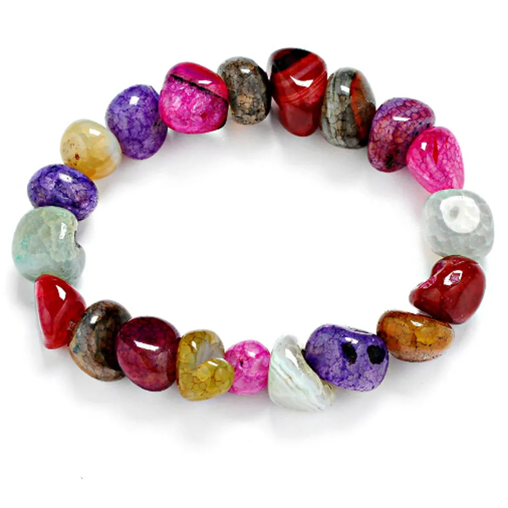 

Ice Crack Irregular Natural Stone Simulated Bracelet Handmade Charm Bracelet For Women Send Randomly