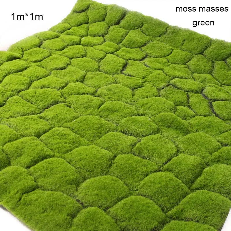 1 м искусственная трава растение стена мох дерн моделирование газон зеленая трава Сцена окно дисплей поддельная Моховая лужайка массы украшение дома - Цвет: small mass