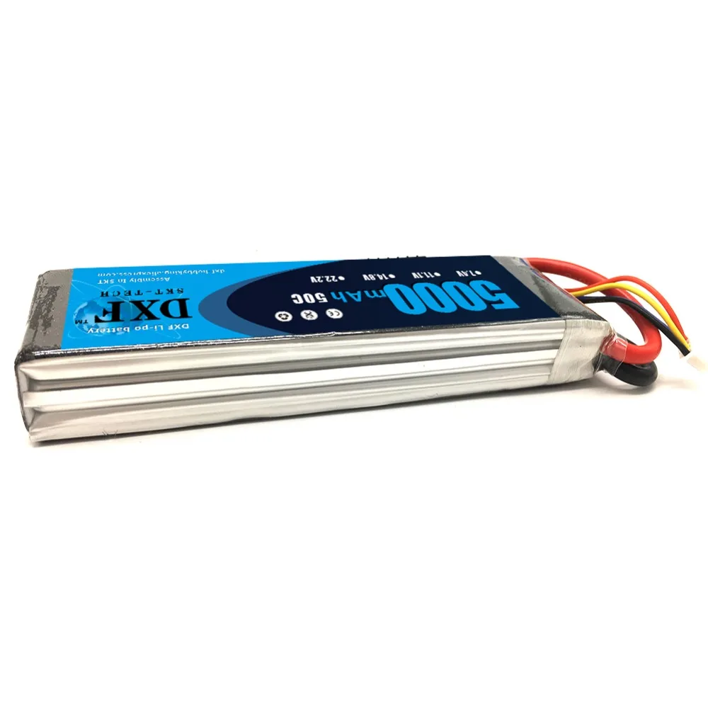 DXF lipo 7,4 V 2s 11,1 V 3S 14,8 V 4S 18,5 V 5S 22,2 V 6S 5000mAh 50C 100C TRX штекер для FPV 450 500 RC Вертолет Лодка TRX автомобиль