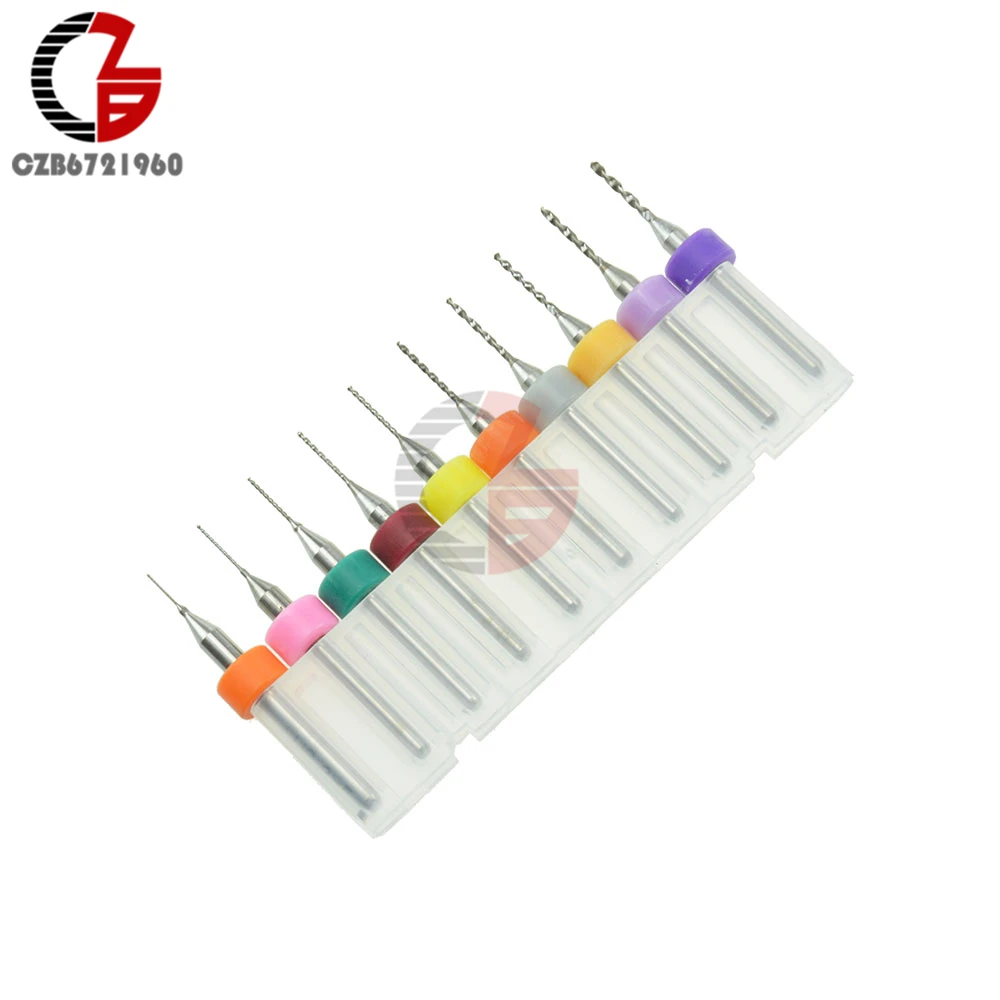 

1Set 10pcs PCB Print Circuit Board Carbide Micro Drill Bits Tool 0.3mm to 1.2 mm DIY Kits