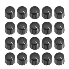 UXCELL 20Pcs 6mm Insert Shaft 15x13.5mm Plastic Potentiometer Rotary Knob Pots Black White For Connect The Rotary Potentiometer conductive plastic potentiometer bi 6187 110a r1k axis 6mm