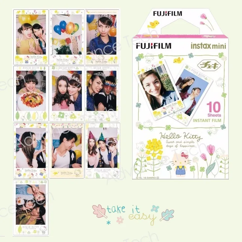 Fujifilm Instax Новый Hello Kitty Фильм 10 Листов Фотобумаги Для Fuji мини 8 7 s 25 20 50 90 70 SP1 SP2 ЛОМО