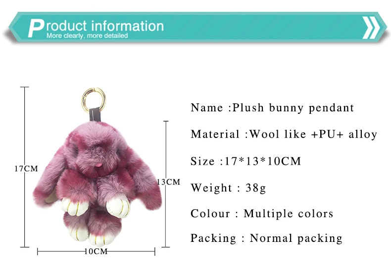 Искусственный мех брелок для ключей кролик кулон Женская сумка Автомобильный ключ повесить плюшевые игрушки аксессуары подарки на праздник