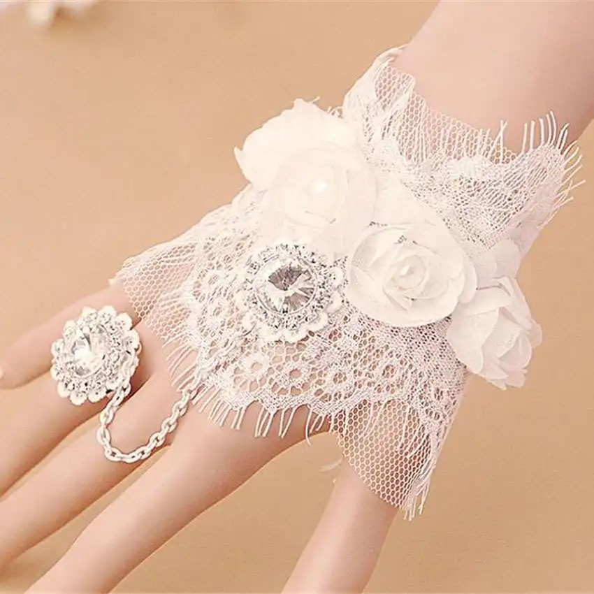 MHS. SUN модный кружевной браслет с цветами дворец принцесса браслеты на пальцы винтажные женские свадебные аксессуары FY010