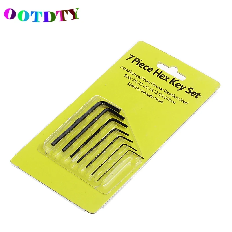 

OOTDTY 7Pcs/set 0.7mm-3mm Mini Hexagon Hex Allen Key Set Wrench Screwdriver Tool Kit Drop Shipping Support