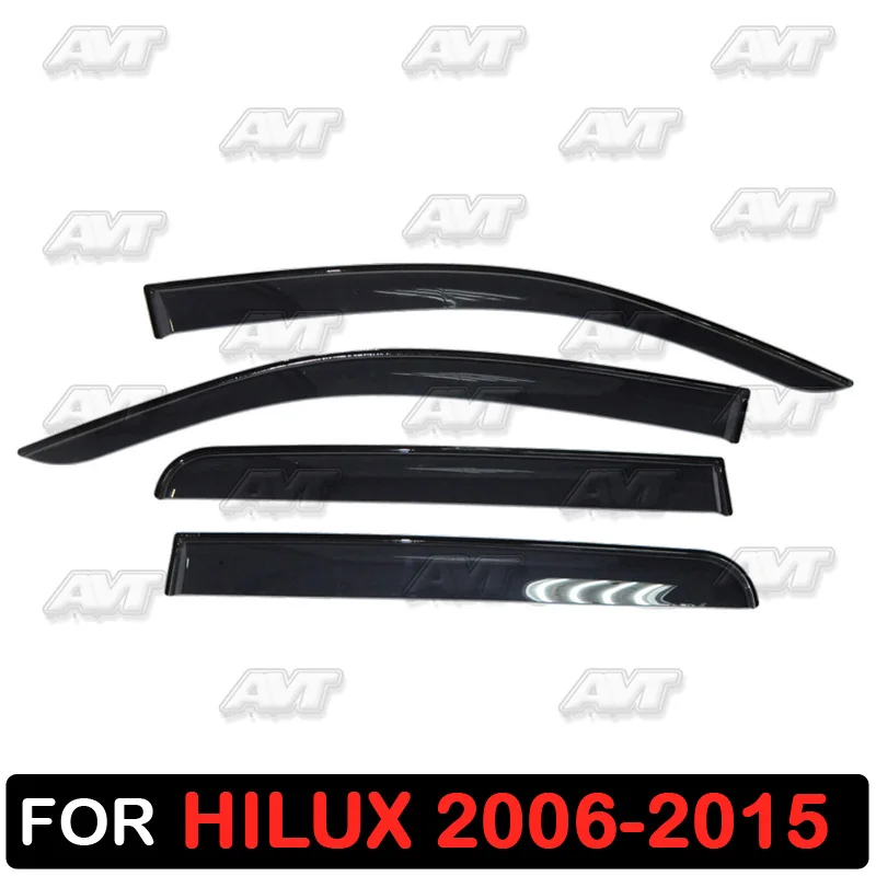 Window deflectors for Toyota Hilux 2006- 1 set-4 pcs car styling wind decoration guard vent visor rain guards