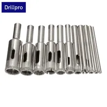 Drillpro, 11 шт., 3-14 мм, алмазное покрытие, кольцевая пила, набор сверл, инструменты для плитки, мраморного стекла, 3, 4, 5, 6, 7, 8, 9, 10, 11, 12, 14 мм