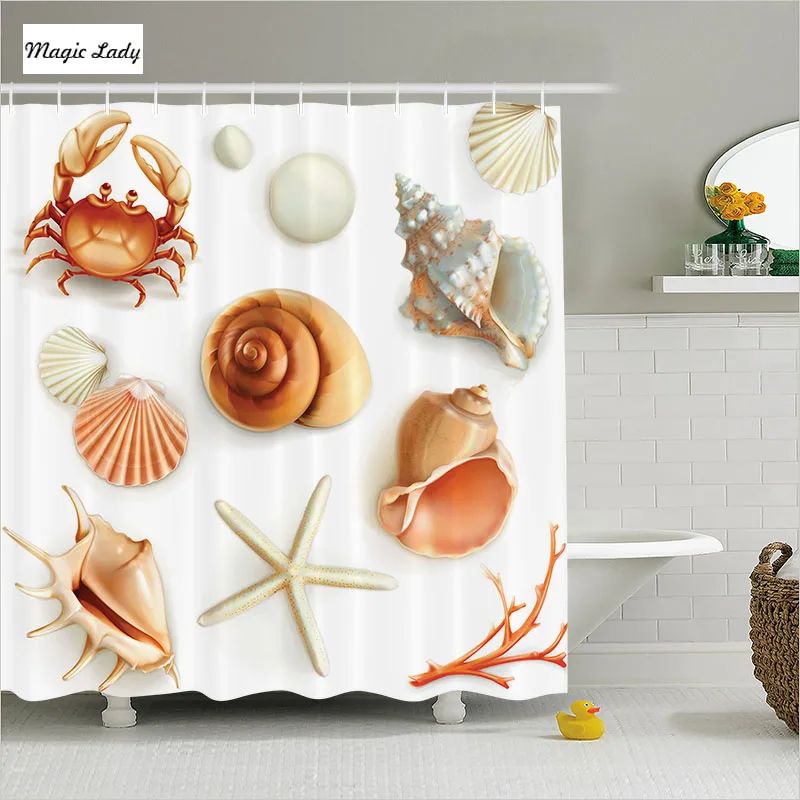 Shower Curtain Clip Bathroom Accessories Marine Aquatic Seashells
