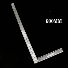 New 600mm 0 12 inches Stainless Steel Right Measuring Rule Tool Angle Square Ruler T10