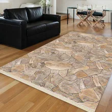 Else Brown gris blanco roto Pared de piedras Road Vintage impresión 3d antideslizante Kilim lavable decorativo área alfombra Bohemia alfombra