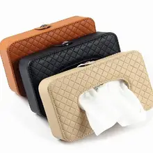 Автомобильный солнцезащитный козырек из искусственной кожи, коробка для хранения салфеток, держатель для бумажных салфеток