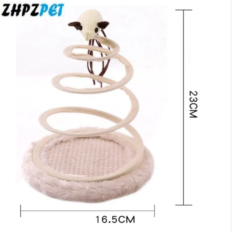 

ZHPZPET 2019 Pet Cat Funny Toy Spring Mouse Plate Sisal Cat Tree Sticks Toys Climb Frame Scratching Posts Pet Product Furniture
