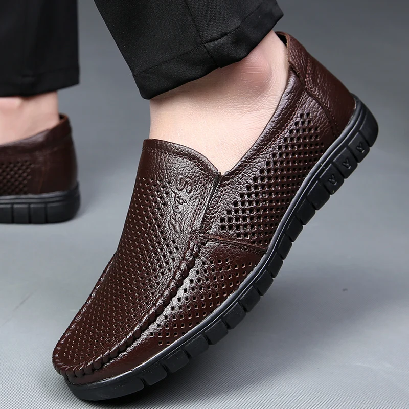 CAMEL/мужские кожаные туфли-лоферы, нескользящая повседневная мужская обувь износостойкая мягкая обувь в деловом стиле 38-45 для лета и осени