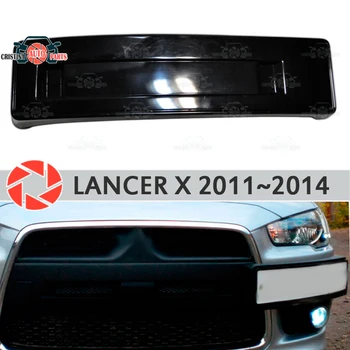 

Podium of license plate frame for Mitsubishi Lancer X FL 2011-2014 on front bumper ABS plastic body kit decoration car styling