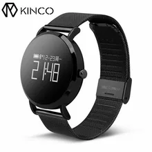 KINCO 0.95inch Heart Rate Blood Pressure Monitor IP67 Bluetooth Sedentary Activity Track Smart Sport Watch Wristband for Phones
