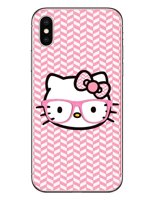 IMIDO hello kitty Мягкий ТПУ силиконовый чехол подходит для Apple iPhone X XR XS Max 8 для iPhone 7 8 6 6S Plus 5 5S чехлы для телефонов