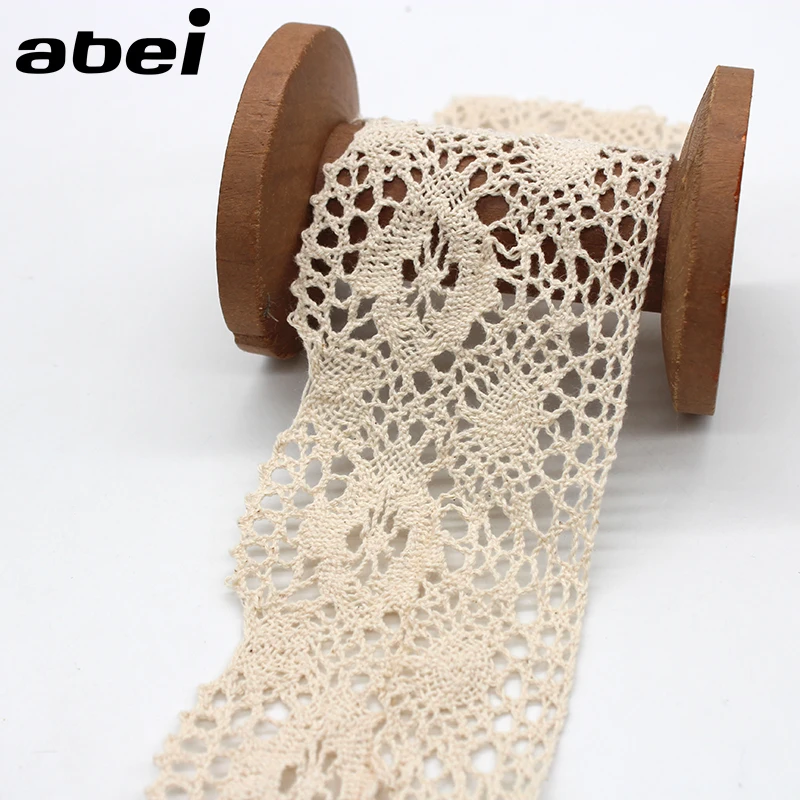 2 ярда/партия кружевная лента из хлопка 8 5 см|lace trim|beige lace trimcotton ribbon |