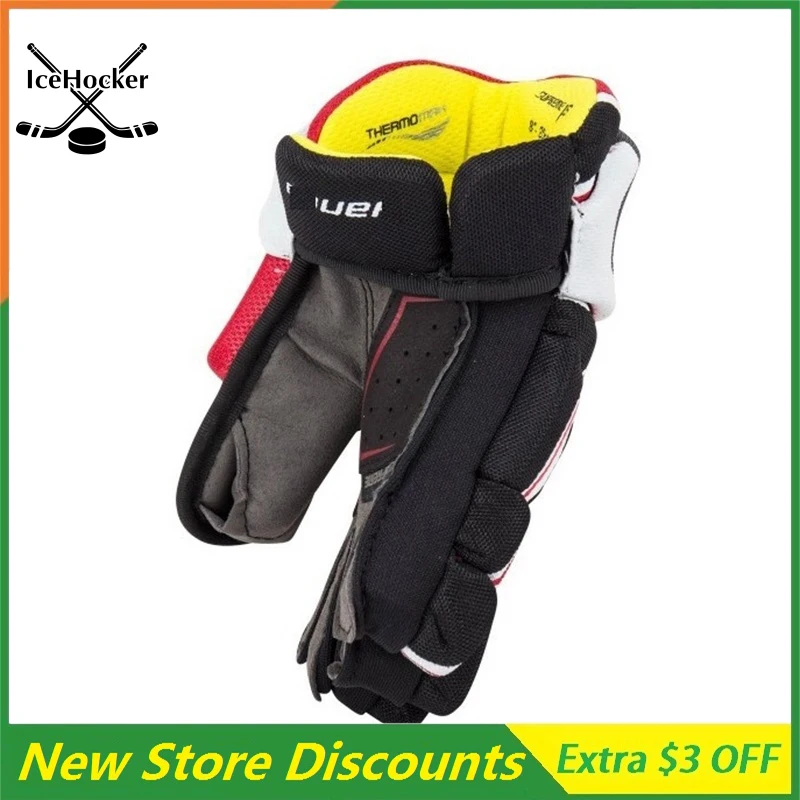 

[2 Pack] Super Comfortable Ice Hockey Gloves Black/Red 1 Supreme 13" 14" Free Shipping