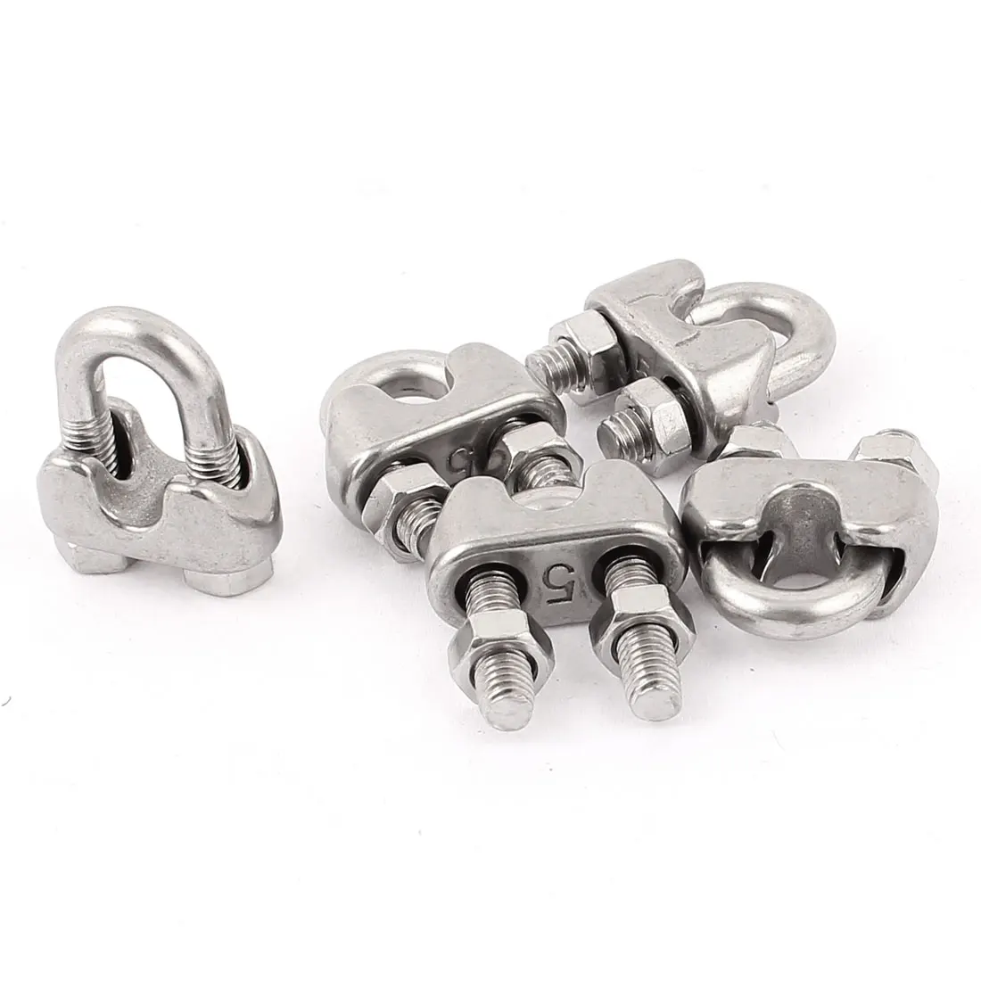 

UXCELL 5Mm 3/16" Stainless Steel Wire Rope Cable Clamp Clips Fastener 5Pcs