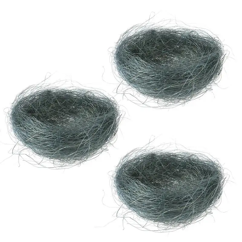 

3Pcs Artificial Nest Easter Mini Colored Thread Bird Nests for Candies Eggs D5