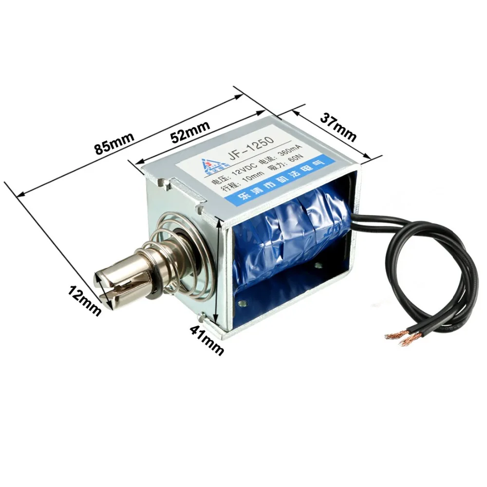 Uxcell DC 12 V/24 V Электромагнитный Электромагнит 360/450mA 2.5A 42/55/60N 10 мм тянуть Тип открытая рамка прямолинейного движения с хорошим качеством, электромагнит 1 шт