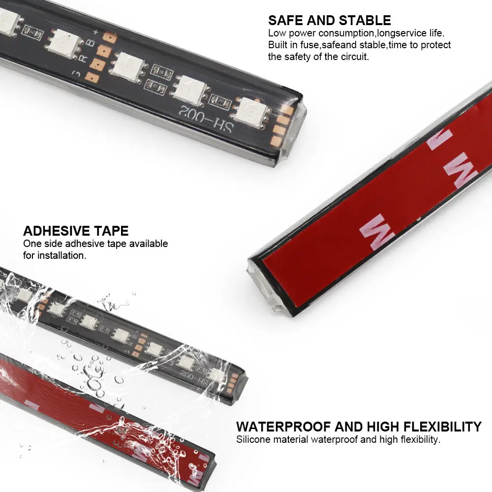 MODERN CAR 9 LED 2/4 In 1 Interior 5050 Atmosphere Lights Dash Floor Foot Strip Lights Cigarette Lighter Adapter Decorative Lamp MODERN CAR 9 LED 2/4 In 1 Interior 5050 Atmosphere Lights Dash Floor Foot Strip Lights Cigarette Lighter Adapter Decorative Lamp