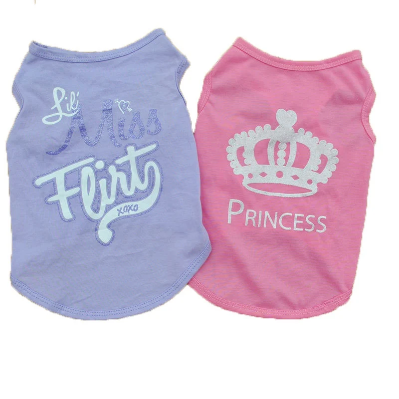 

Dog Shirts Girl Dog Clothes Jumpsuit Sphynx T Shirt For Cat XS Cat Cute Princess Summer Clothes Vest Cheap Costumes Out E