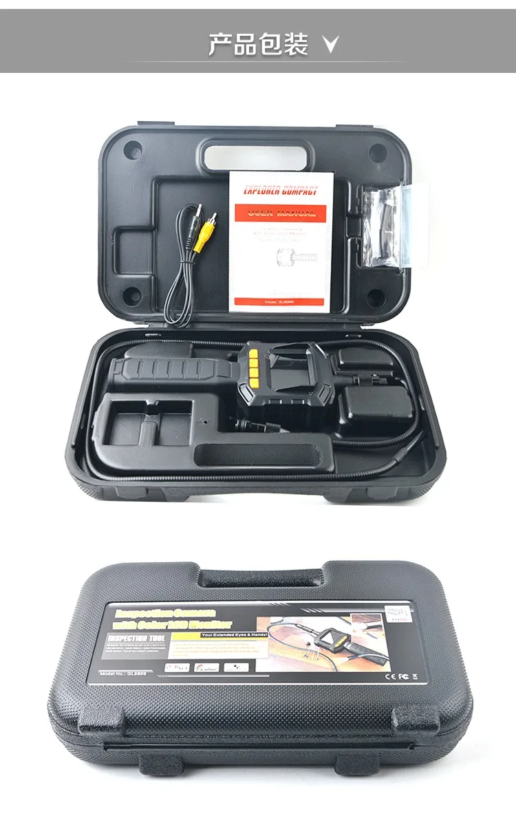 8mm Borescope Inspection Camera With 2.4Inch TFT-LCD Color Monitor Portable-AV-Handheld-Endoscope Camera Flexible Extended Tube_7