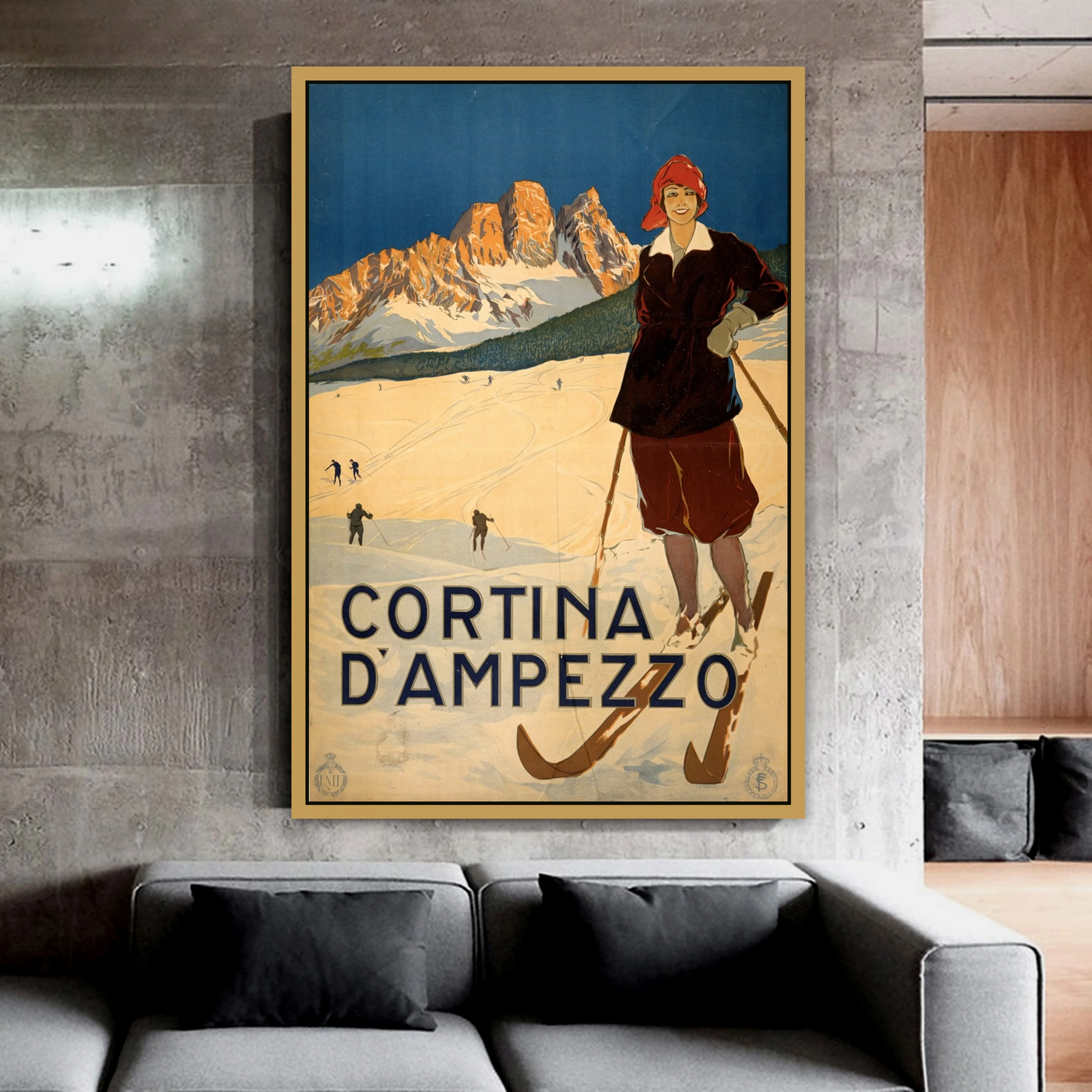 Кортин D Ampezzo реклама ретро ВИНТАЖНЫЙ ПЛАКАТ настенные фото | Рисование и каллиграфия -33053765073