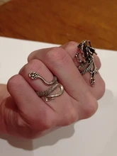 1 Uds estereoscópica nuevo Retro Punk muy grandes anillo de serpiente de la personalidad de la moda serpiente anillo ajustable con apertura de la joyería como regalo