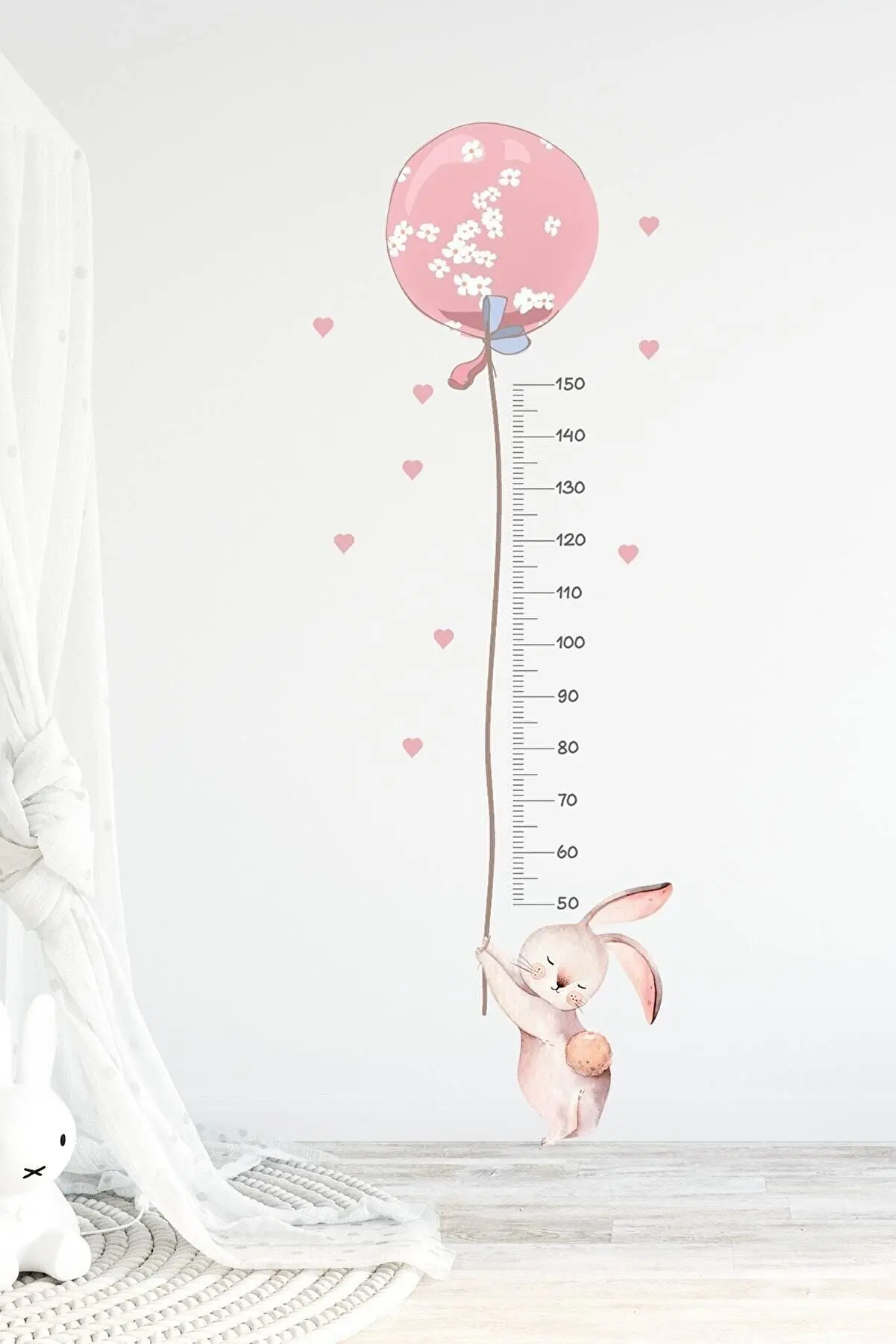 KT Decor Bubble Bunny Height Meter Wall Sticker Set | Мать и ребенок