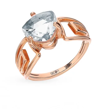 

Gold ring with rhinestone sunlight sample 585