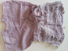 Pelele con diseño de encaje liso para bebé niña, ropa para bebé recién nacido, mono de manga acampanada con diadema de una pieza