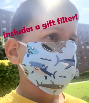 

Kid Face Mask and Filter shark,shark Mask Washable With Filter Pocket Kids, children's cloth mask, washable reusable facial mask