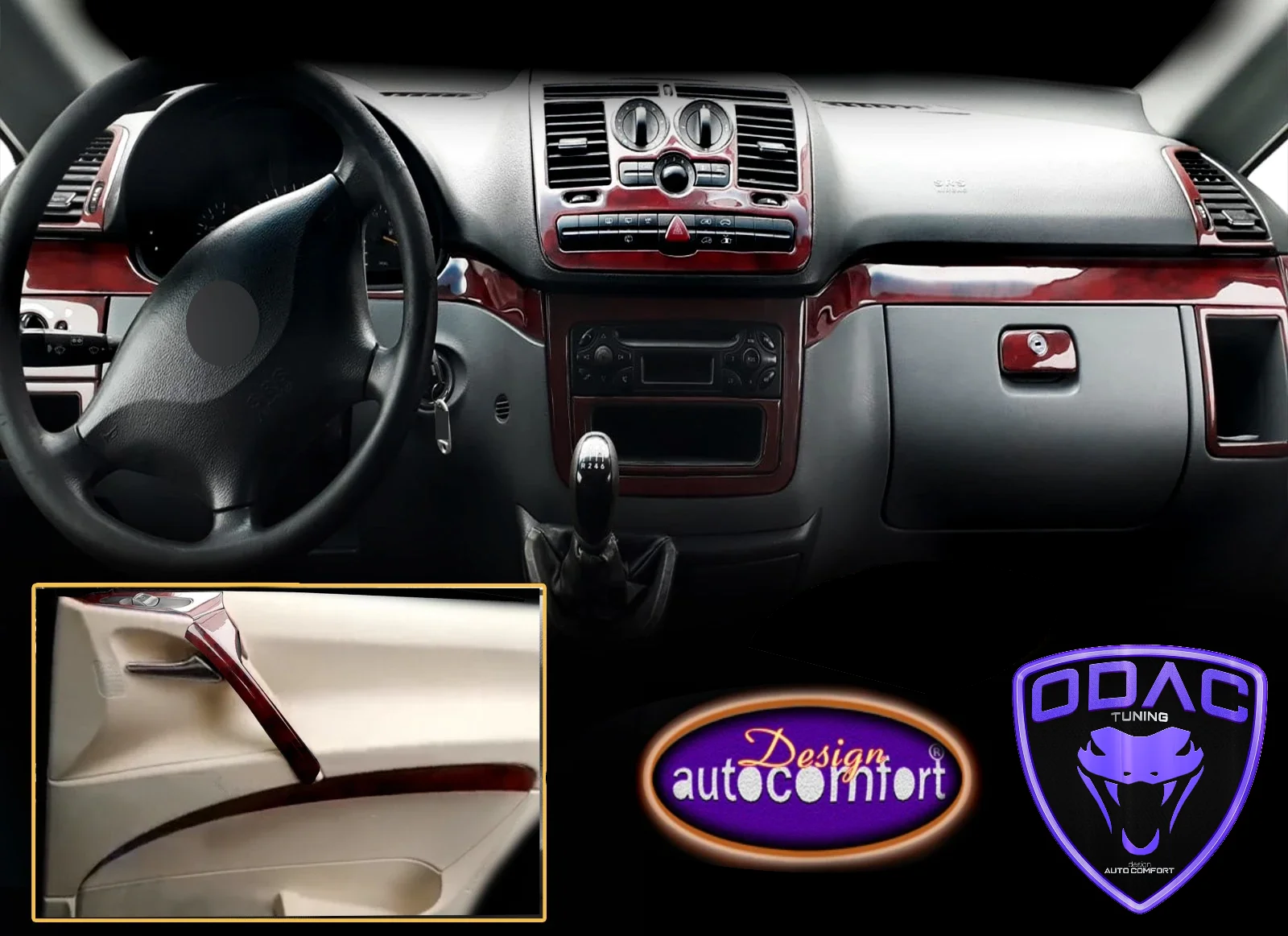 Набор приборной панели для Mercedes Vito 2004-2013 W639 ODAC наклейки на интерьер покрытие