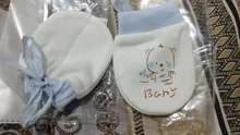 Guantes de seguridad con estampado de dibujos animados para Recién Nacido manopla facial para bebé, protección para recién nacido, para las cuatro estaciones