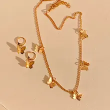 Collar de mariposa con colgante de cadena para mujer, gargantilla de cuentas en capas, de Color dorado y plateado, joyería Bohemia para playa, regalo barato