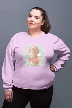 

Angemiel Wear Kuşla Oynuyan Sweet Teddy Bear Pink Women Sweatshirts
