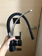 Grifos de cocina con diseño de goma, grifo mezclador cromado para cocina, tirador individual, grúa montada en cubierta inferior para fregaderos N22-085