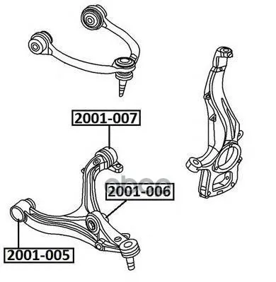 Сайлентблок Рычага Подвески Jeep Commander `06-Jeep Commander `05-Jeep Grand Cherokee `05- ASVA арт. 2001005