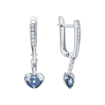 

Silver earrings with Topaz and cubic zirconia sunlight sample 925