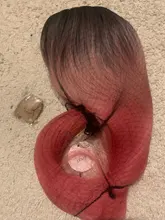 LOUIS FERRE negro Rosa rojo pelucas Cosplay largo recto Ombre peluca sintética con flequillo negro las mujeres Afro resistente al calor de fibra