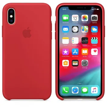 

Apple iPhone XS red silicone case