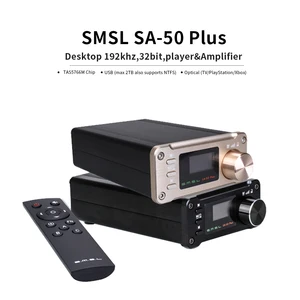 SMSL SA-50 Plus Hifi Power Amplifier Audio Digital Amplifier 2.0 DAC TAS5766M Amplifiers Home 50W Amplificador Optical Amp