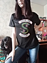 Camiseta con estampado de serpiente de Riverdale Harajuku para mujer, camiseta con dibujo de serpiente del lado sur ulzang, camiseta gráfica de los años 90, camiseta a la moda para mujer