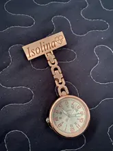Reloj personalizado grabado con tu nombre, de acero inoxidable Pin de solapa, broche de bolsillo de alta calidad, Fob, reloj de enfermera