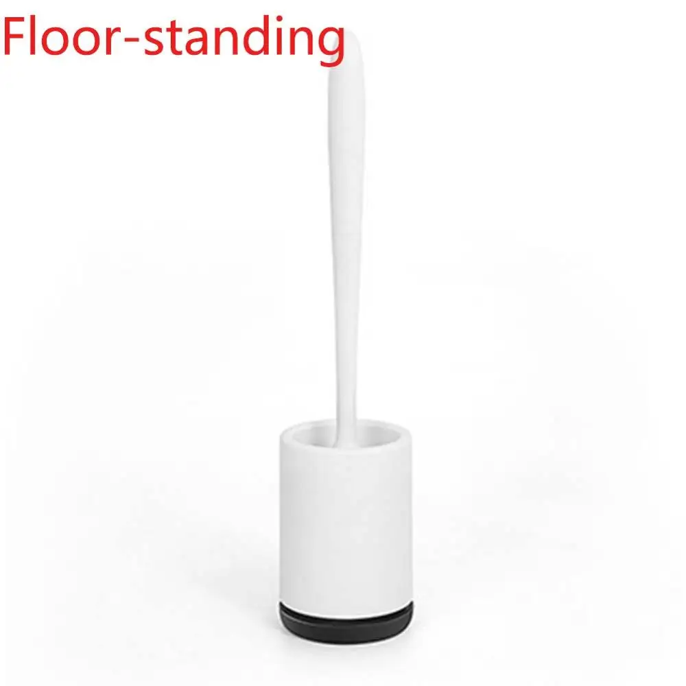Floor-standing Щетка для унитаза с длинной ручкой и держателем, домашняя щетка для чистки ванной комнаты, настенные щетки для унитаза - Цвет: Floor-standing