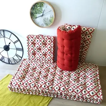 

Mattress printed 100% cotton BOHO 120x60x15cm-Red